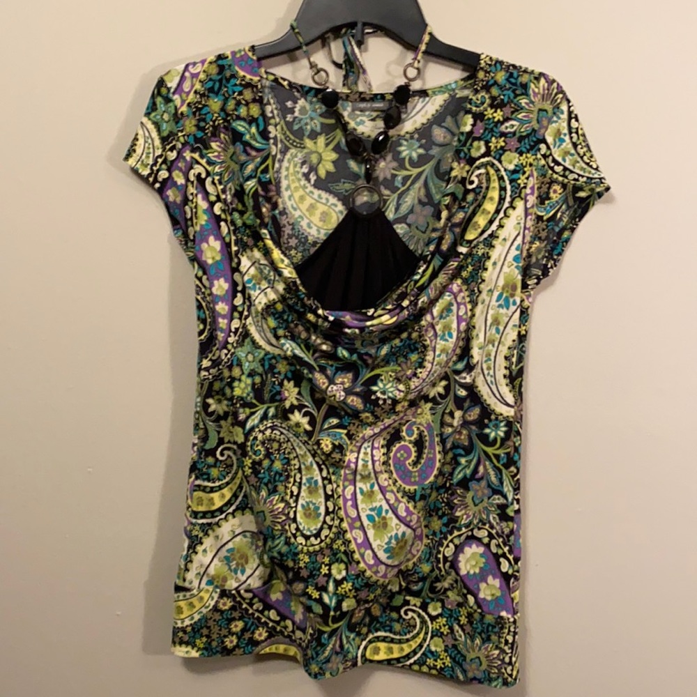 Apt.9 ladies stretch small multicolored causal top